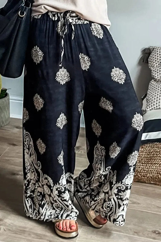 Printed Wide Leg Pants – Comfortable, Stylish & Versatile - Roe Creation