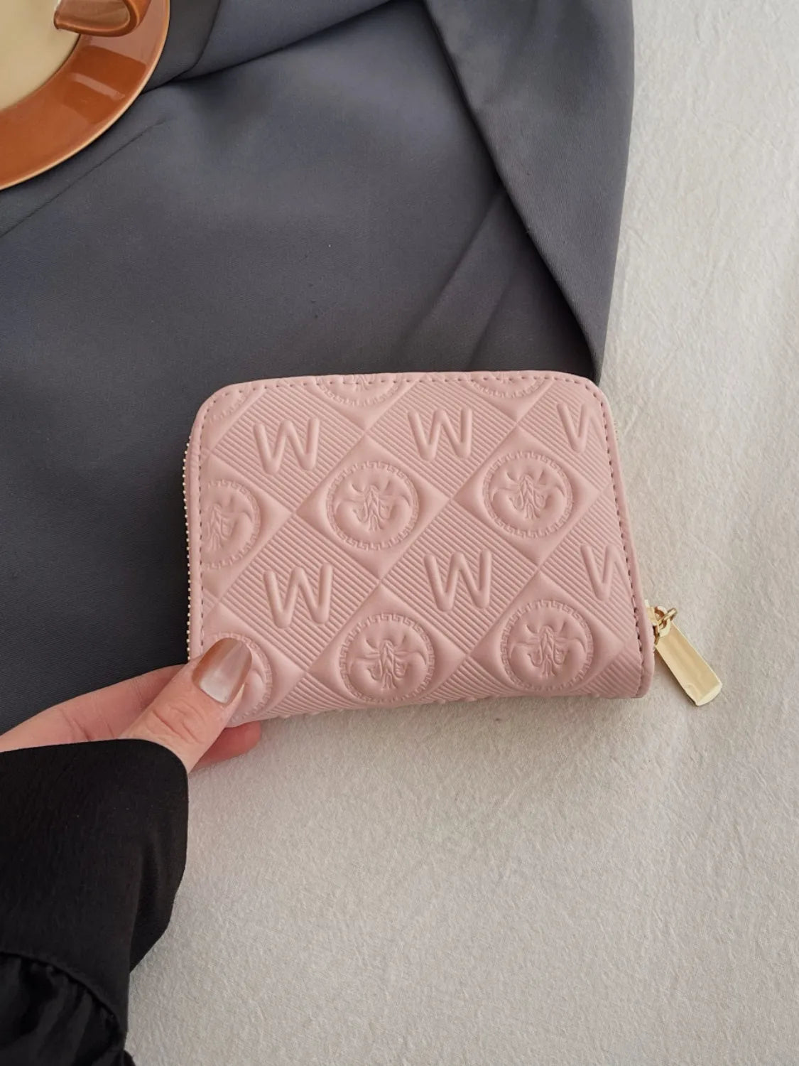Embossed Zip Mini Wallet - Roe Creation