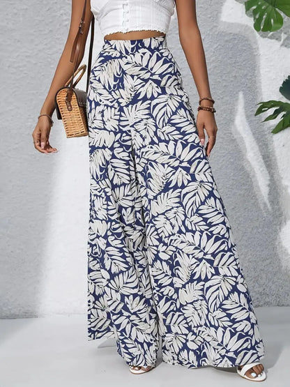 Printed High Waist Wide Leg Pants - Roe Creation