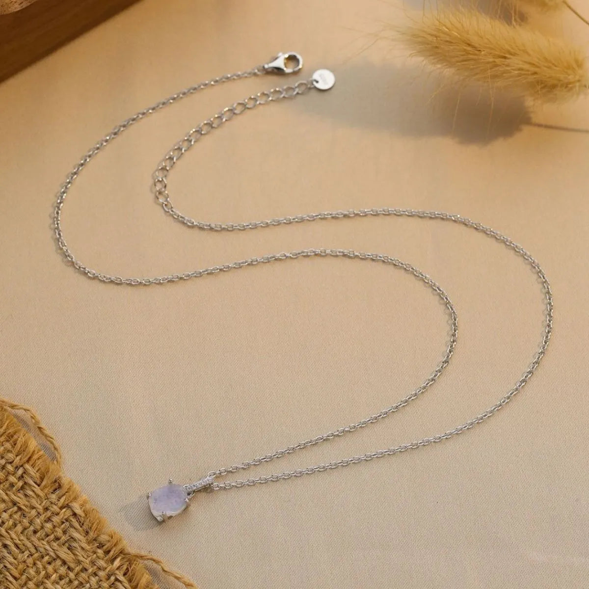 Moonstone 925 Sterling Silver Necklace - Roe Creation