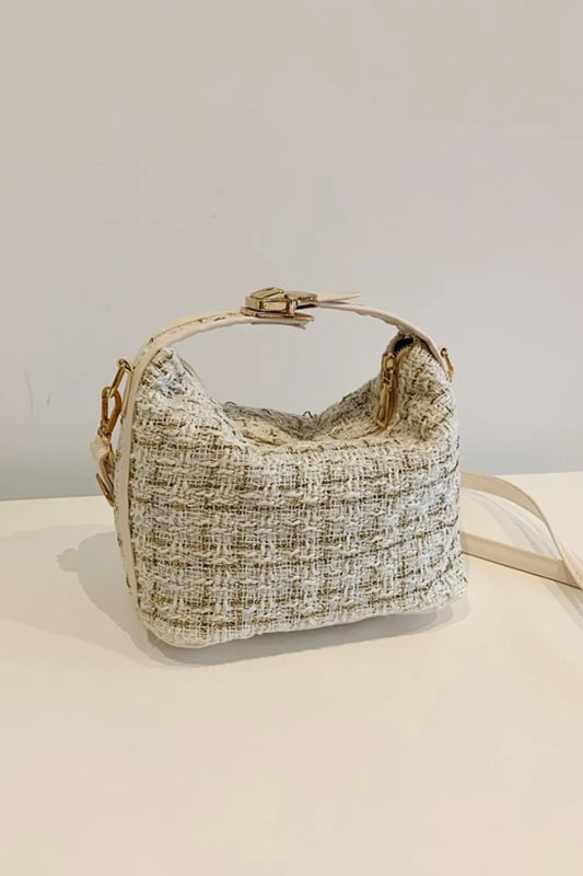 Woven Shoulder Bag with Removable Strap - Roe Creation