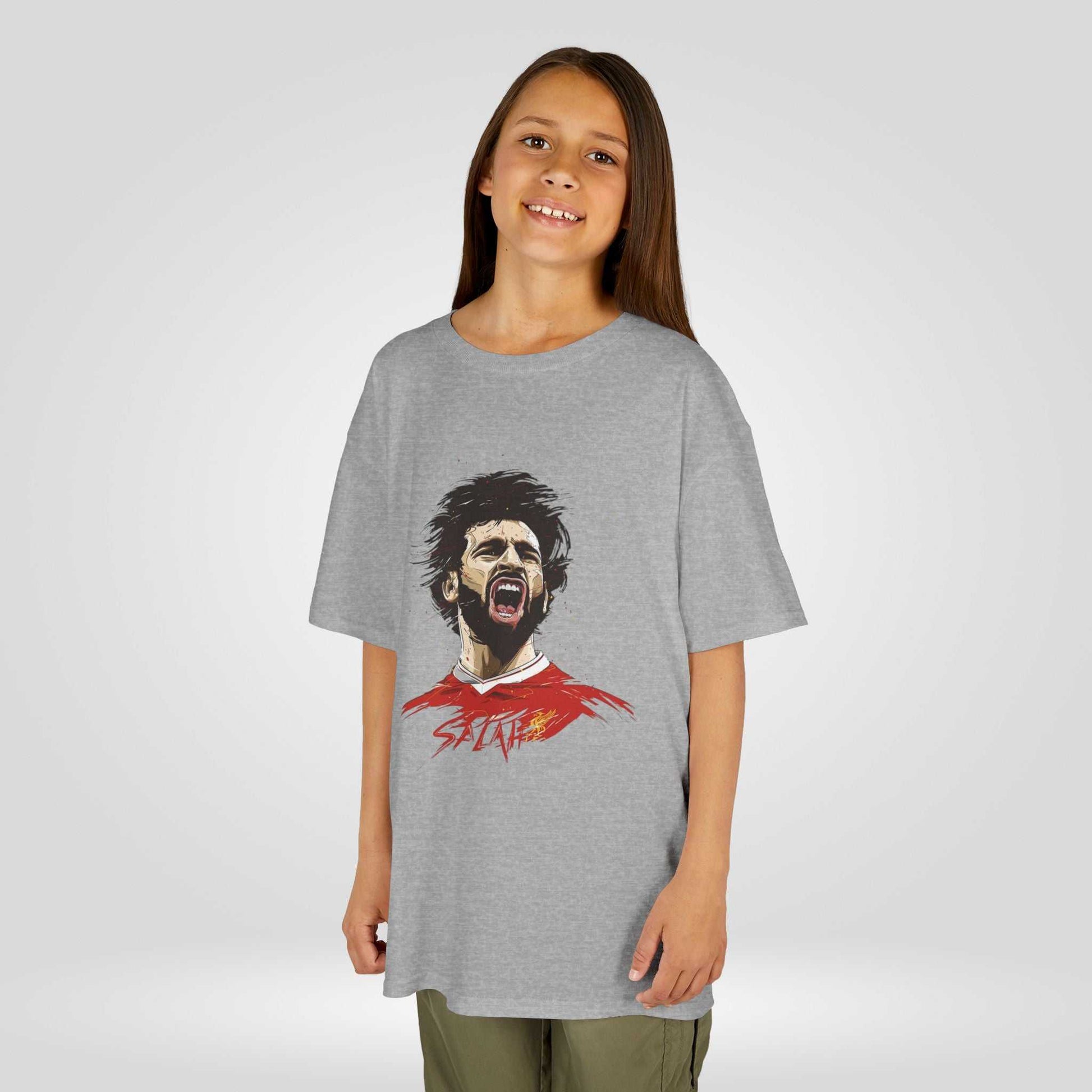 Mohammed Salah Kids Tee - Heavy Cotton™ T-Shirt for Young Liverpool Fans - Roe Creation
