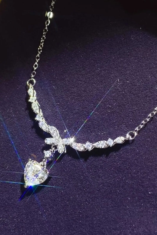 1 Carat 925 Sterling Silver Moissanite Necklace - Roe Creation