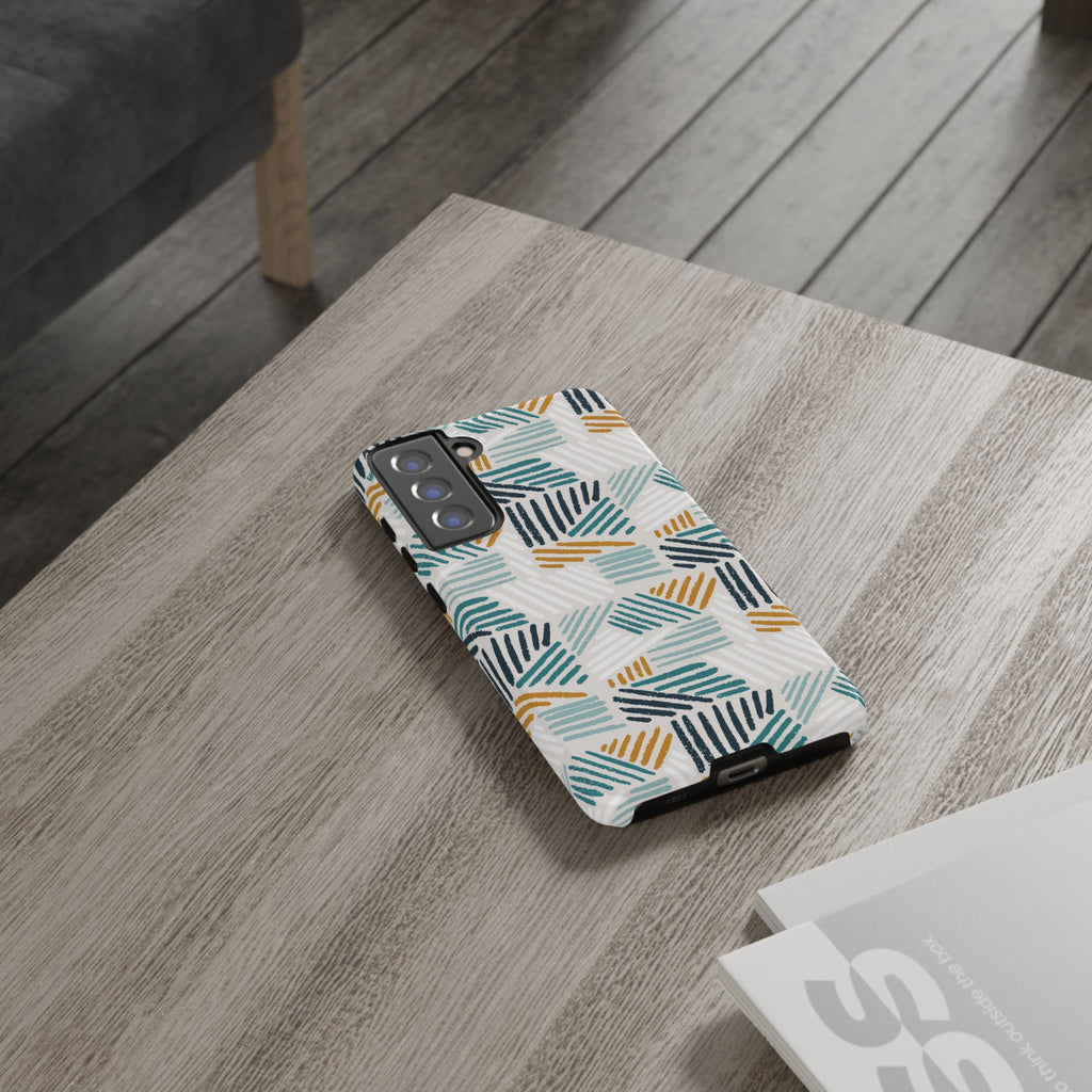 Stylish Tough Phone Case with Geometric Design - Roe Creation
