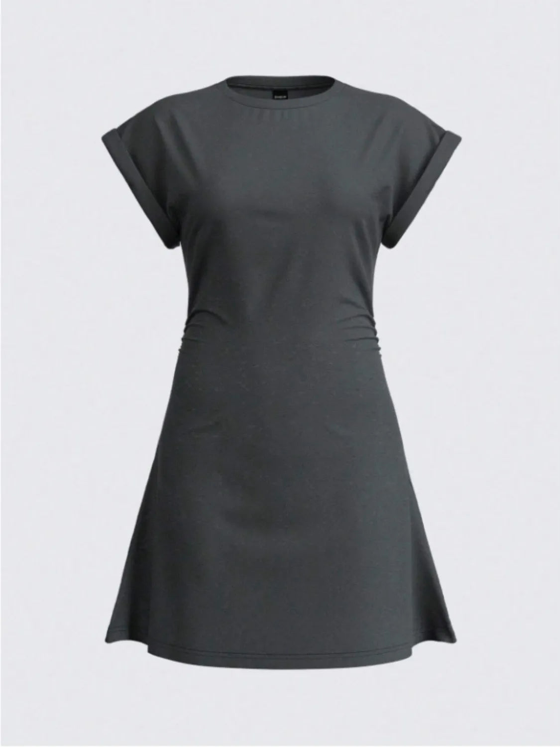 Round Neck Short Sleeve Mini Tee Dress - Roe Creation
