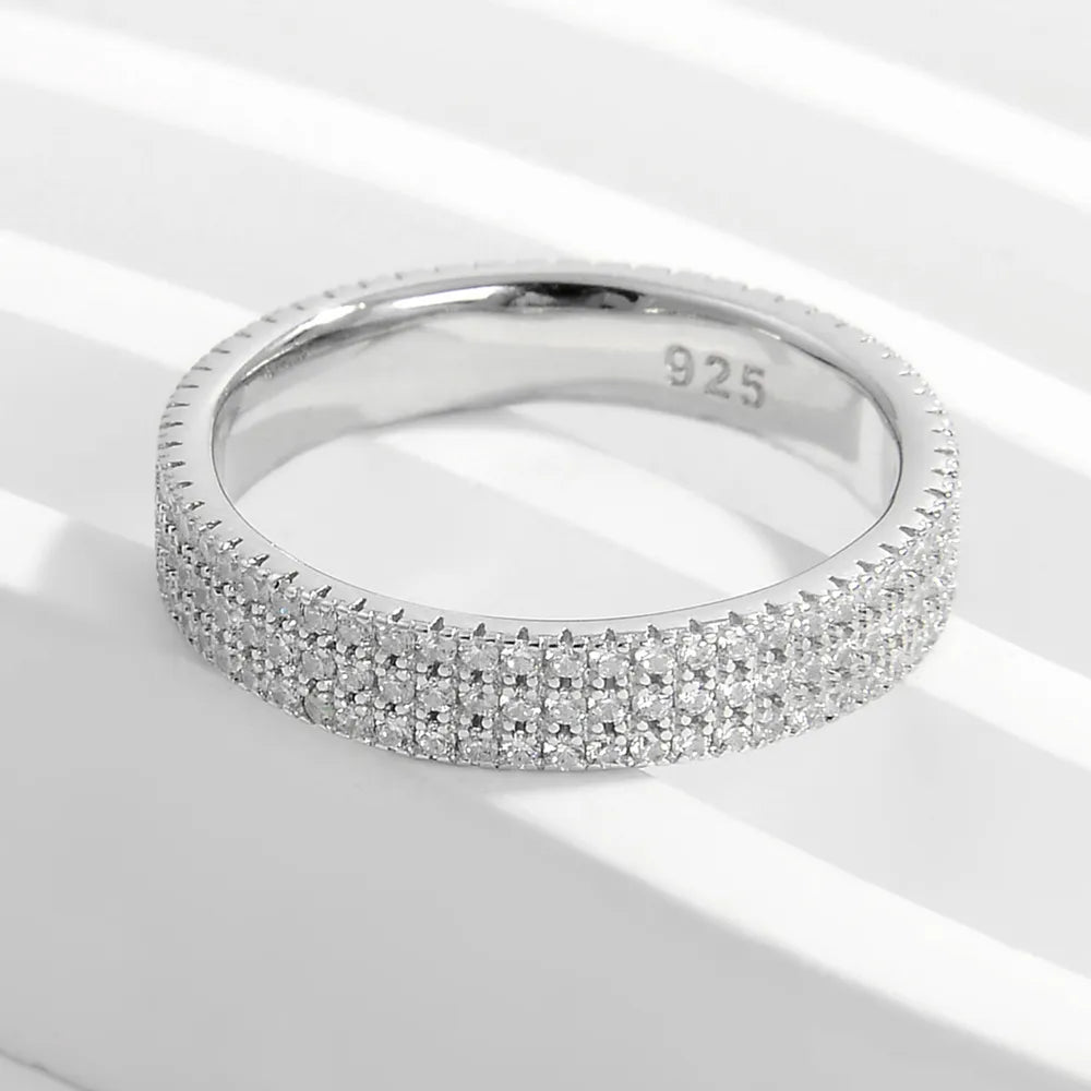 Inlaid Zircon 925 Sterling Silver Ring - Roe Creation
