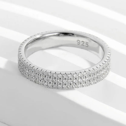Inlaid Zircon 925 Sterling Silver Ring - Roe Creation