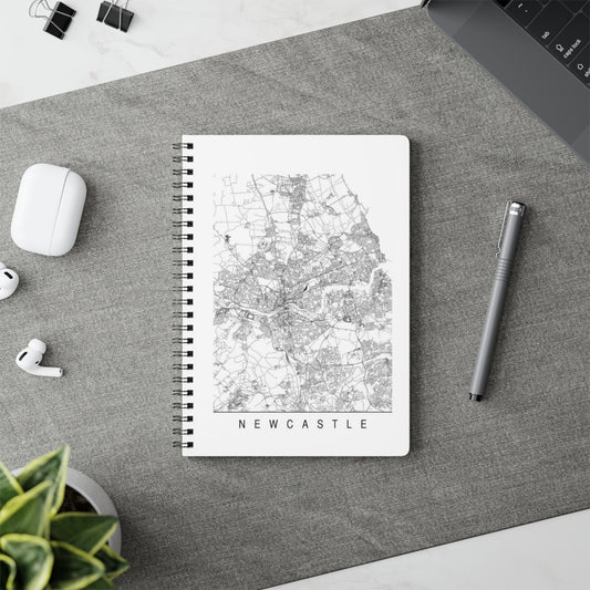 Newcastle Map Wirobound Softcover Notebook - Stylish A5 Journal for Travelers - Roe Creation