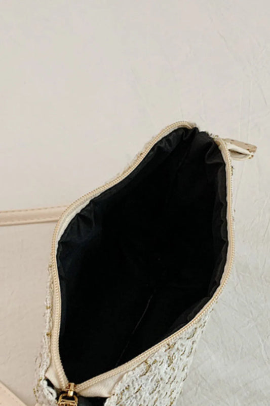 Woven Shoulder Bag with Removable Strap - Roe Creation