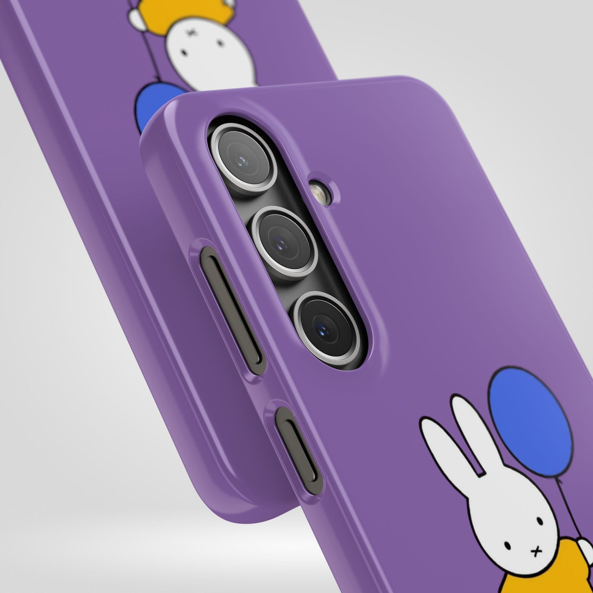 Miffy Phone Case, iPhone, Samsung Snap Case - Cartoon Fun Purple Phone Accessory for Kids and Adults - Roe Creation