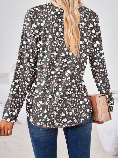 Boho Square Neck Long Sleeve Blouse – Full Size Bohemian Chic Top - Roe Creation