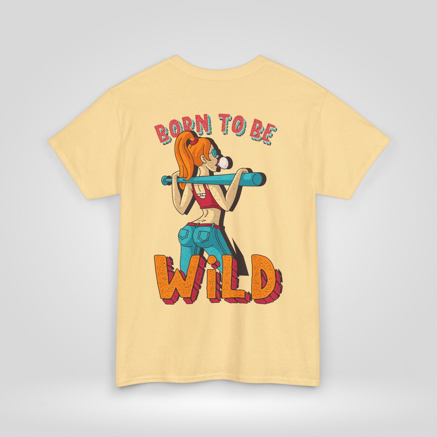 Born to Be Wild Unisex Heavy Cotton Tee, Fun Graphic Shirt, Adventure Tee, Gift for Nature Lovers, Casual Wear, Festival Top, Summer Fashion - Roe Creation