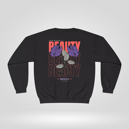 Beauty Rose Sweatshirt Unisex Crewneck Trendy Gift for Her Cozy Casual Wear Valentines Day Floral Design Everyday Comfort - Roe Creation