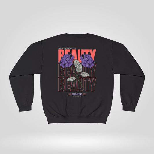 Beauty Rose Sweatshirt Unisex Crewneck Trendy Gift for Her Cozy Casual Wear Valentines Day Floral Design Everyday Comfort - Roe Creation