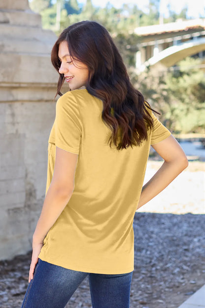 Basic Bae Bamboo Full Size V-Neck Short Sleeve T-Shirt - Roe Creation