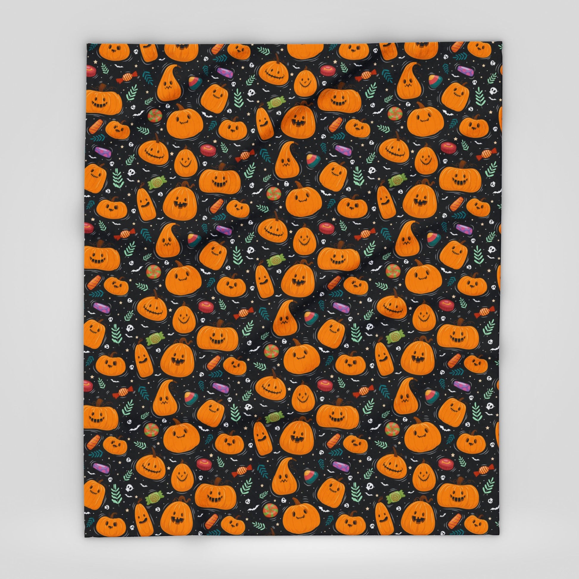 Pumpkin Patterned Halloween Fleece Blanket for Gift