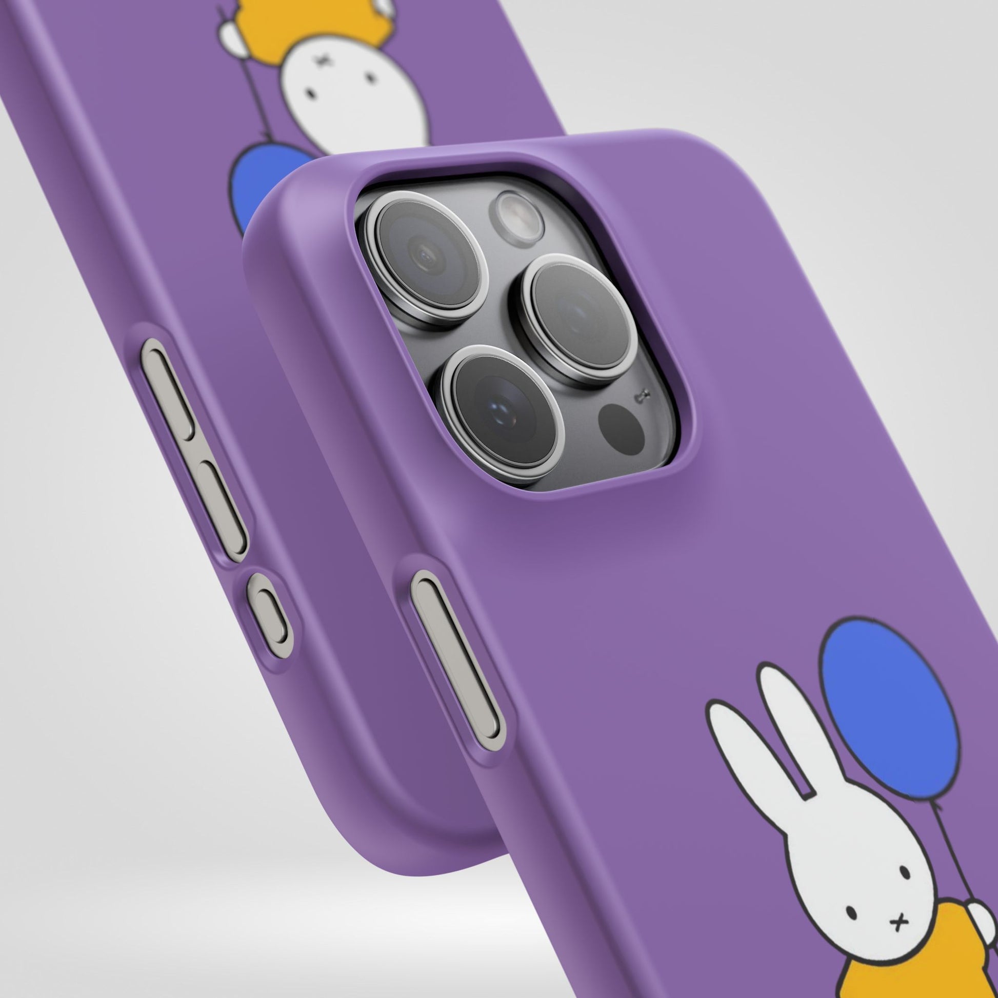 Miffy Phone Case, iPhone, Samsung Snap Case - Cartoon Fun Purple Phone Accessory for Kids and Adults - Roe Creation