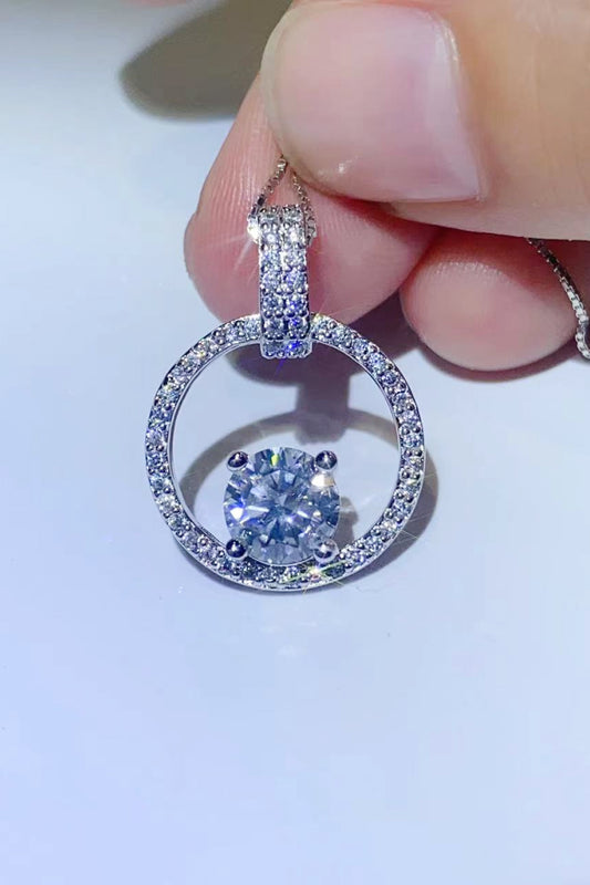 1 Carat Moissanite 925 Sterling Silver Necklace - Roe Creation
