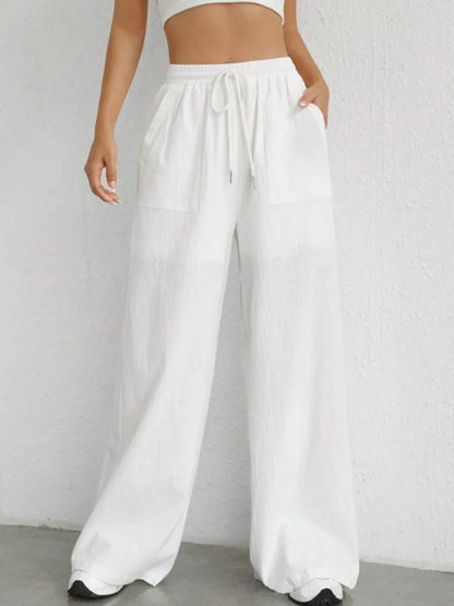 Drawstring Wide Leg Pants - Roe Creation
