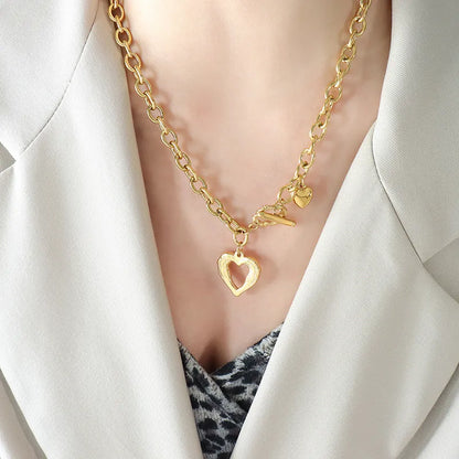 Titanium Steel Heart Pendant Necklace - Roe Creation