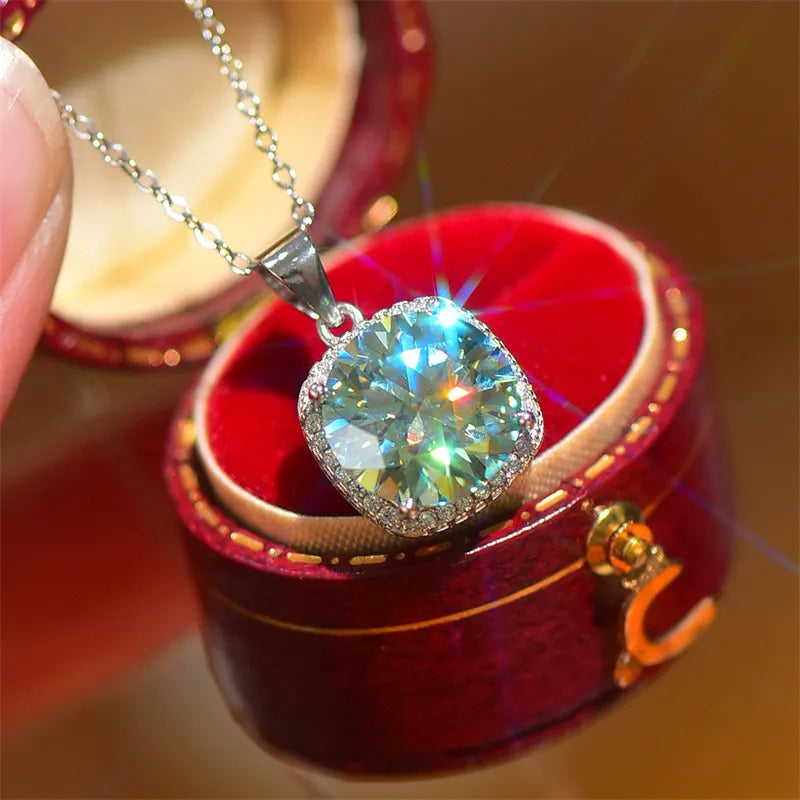 5 Carat Moissanite 925 Sterling Silver Pendant Necklace - Roe Creation