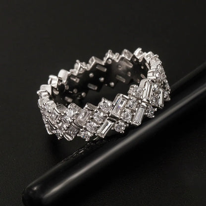 Inlaid Zircon 925 Sterling Silver Ring - Roe Creation