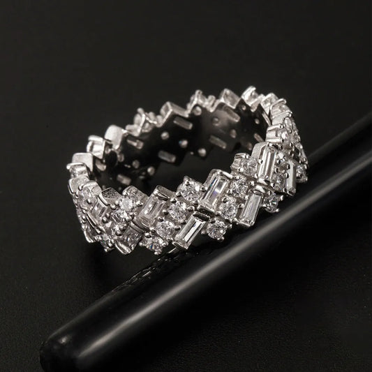 Inlaid Zircon 925 Sterling Silver Ring - Roe Creation