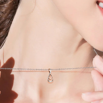 925 Sterling Silver Inlaid Moissanite Infinity Pendant Necklace - Roe Creation