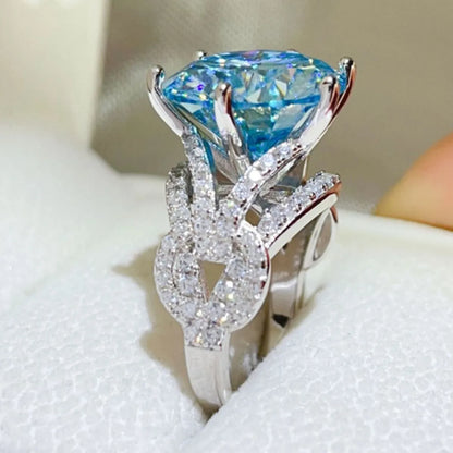 10 Carat Moissanite 925 Sterling Silver Ring - Roe Creation