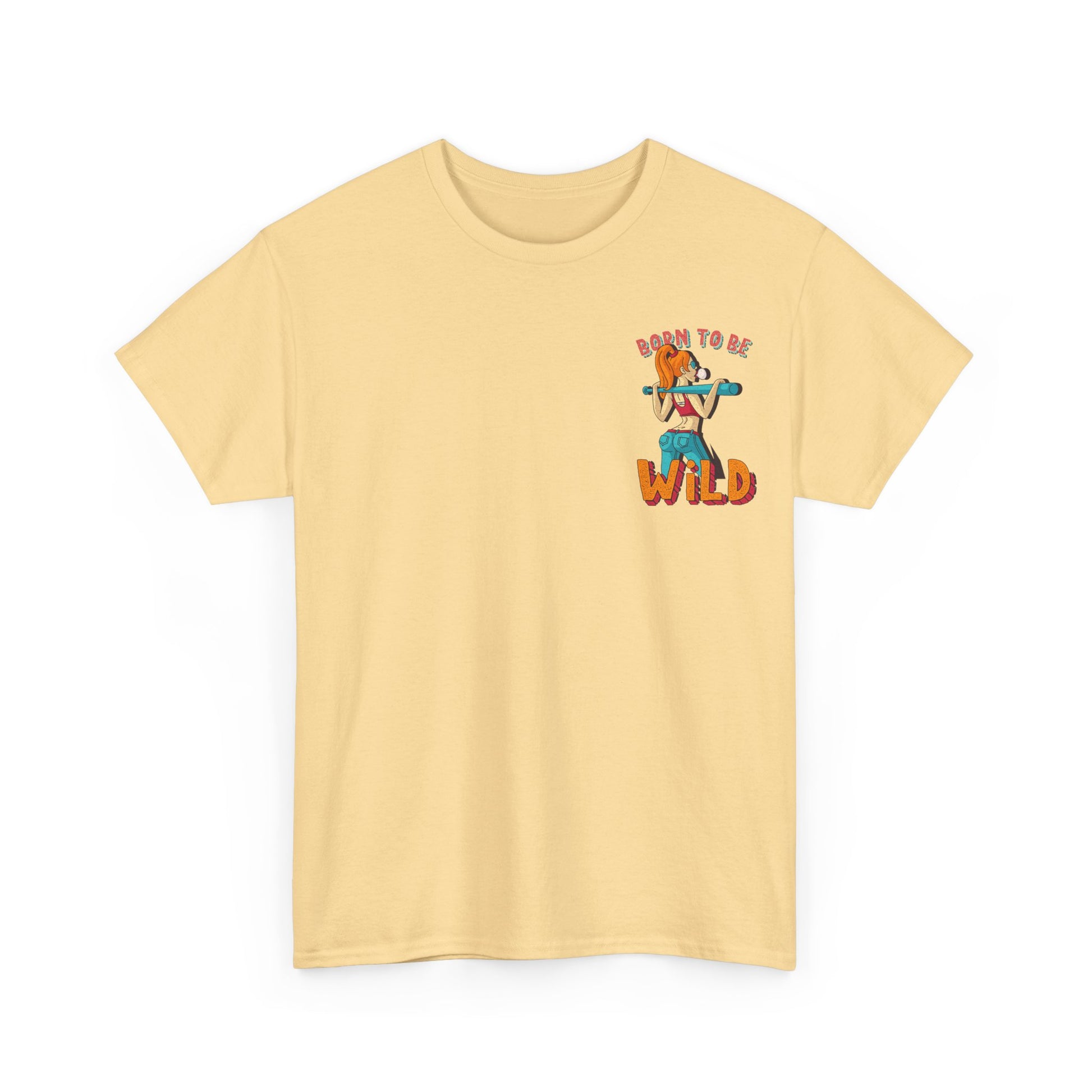 Born to Be Wild Unisex Heavy Cotton Tee, Fun Graphic Shirt, Adventure Tee, Gift for Nature Lovers, Casual Wear, Festival Top, Summer Fashion - Roe Creation