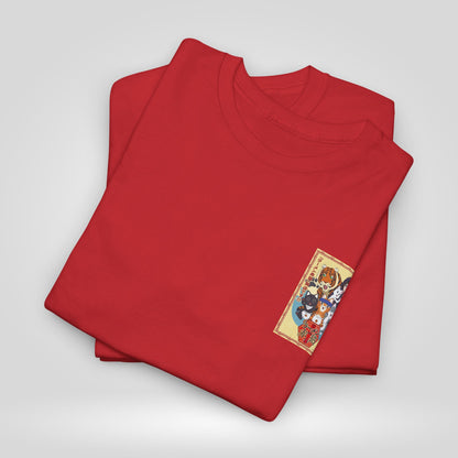 Cute Red Cat Ramen Unisex Heavy Cotton Tee - Ideal for Fans and Casual Wear
