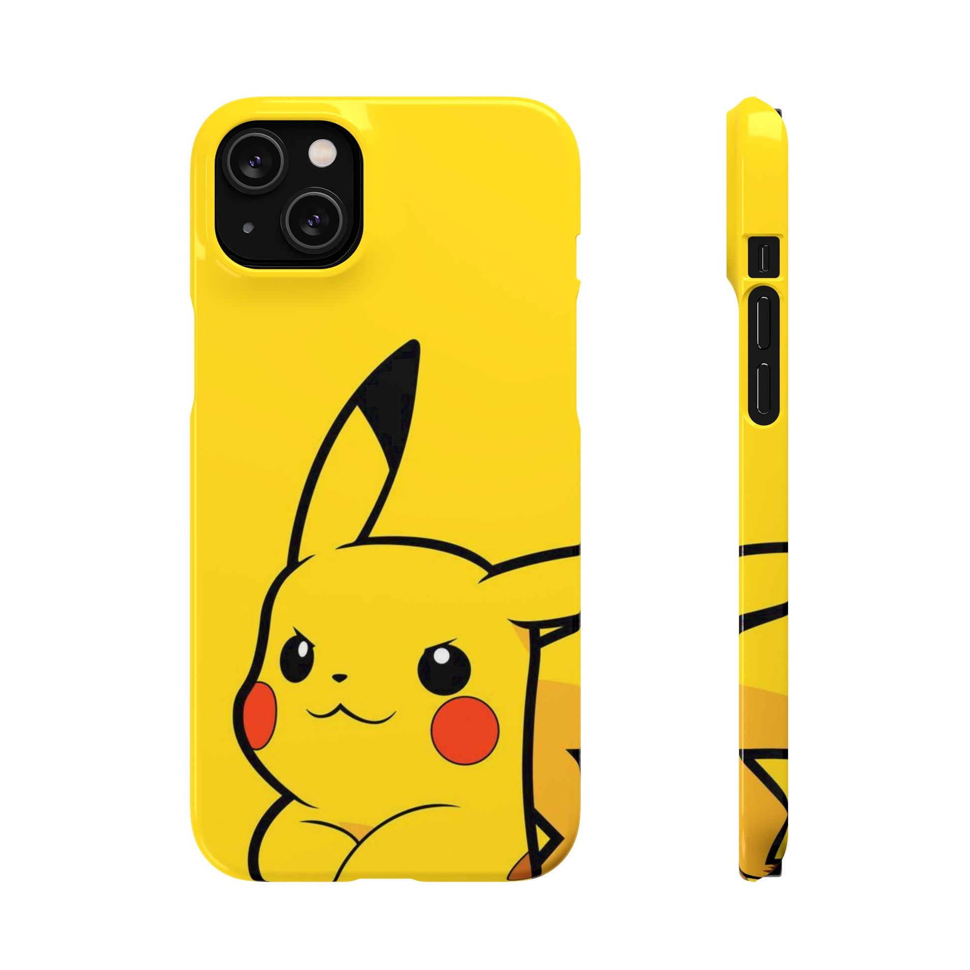 Pikachu Phone Case, Pokemon Phone Case, Snap Cases, Cartoon, Yellow, iPhone, Samsung - Roe Creation