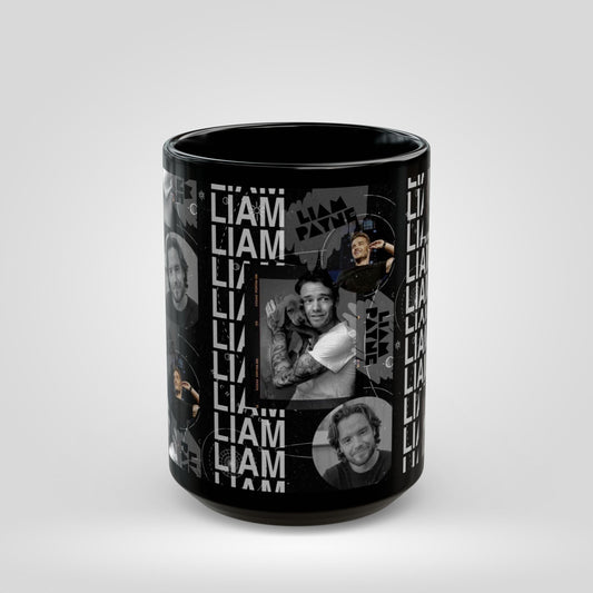 Liam Payne Design Black Mug – Unique 11oz & 15oz Coffee Cup for Fans
