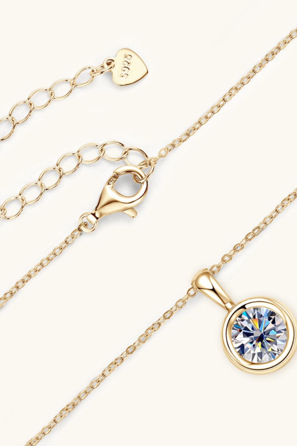 2 Carat Moissanite 925 Sterling Silver Necklace - Roe Creation