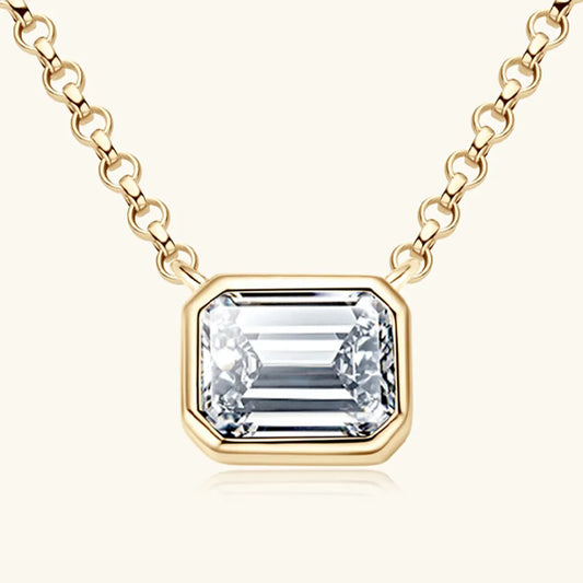 1 Carat Moissanite 925 Sterling Silver Pendant Necklace - Roe Creation