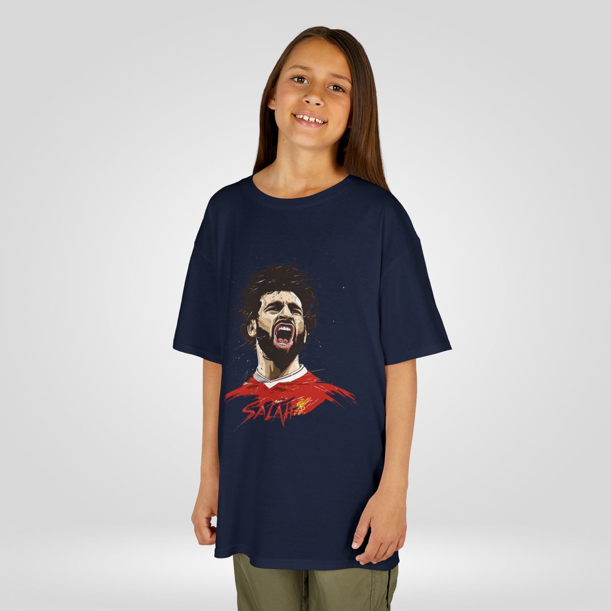 Mohammed Salah Kids Tee - Heavy Cotton™ T-Shirt for Young Liverpool Fans - Roe Creation