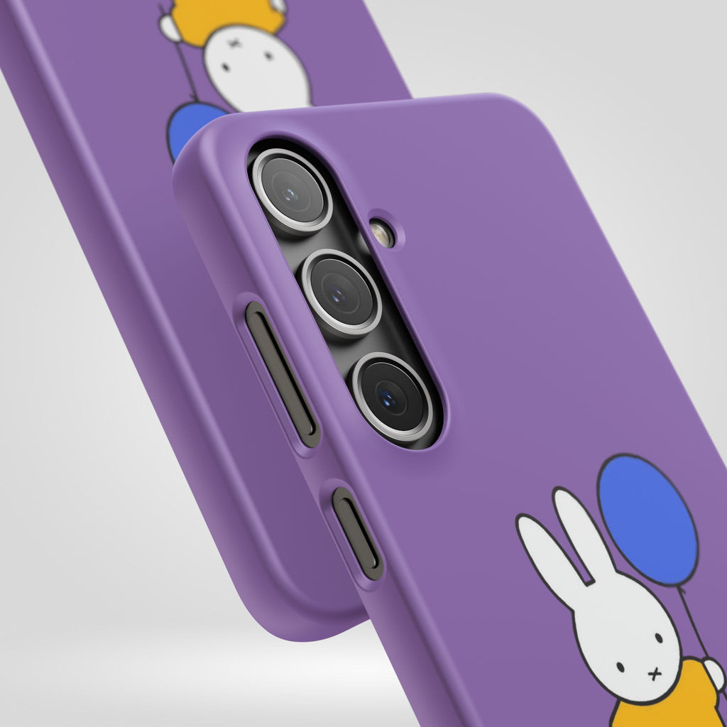 Miffy Phone Case, iPhone, Samsung Snap Case - Cartoon Fun Purple Phone Accessory for Kids and Adults - Roe Creation