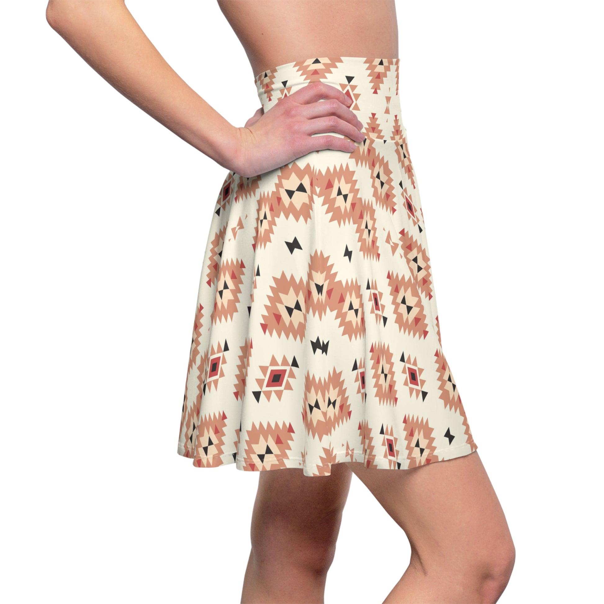 Tribal Print Women's Skater Skirt - Bohemian Style for Festivals & Summer Outfits - Roe Creation