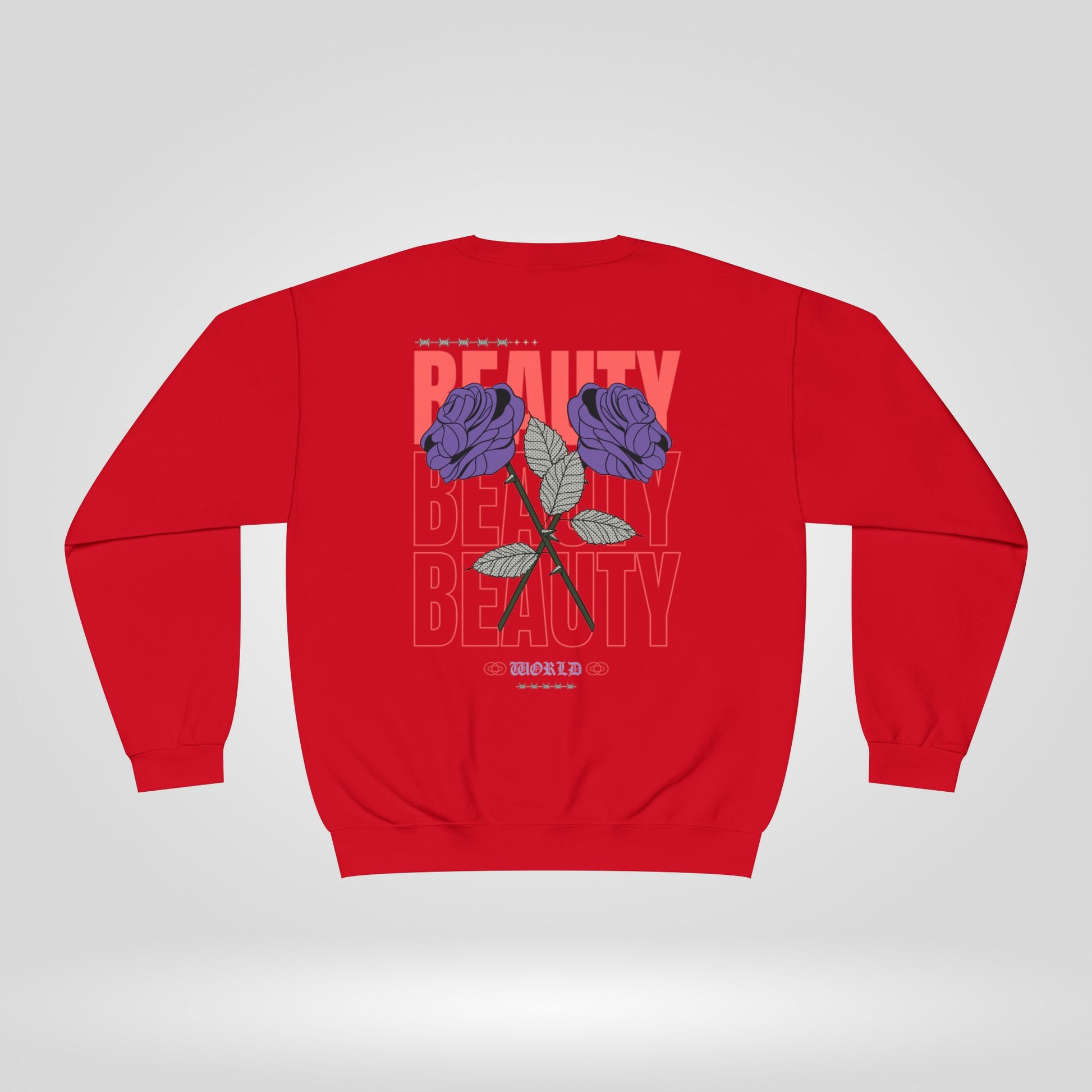 Beauty Rose Sweatshirt Unisex Crewneck Trendy Gift for Her Cozy Casual Wear Valentines Day Floral Design Everyday Comfort - Roe Creation