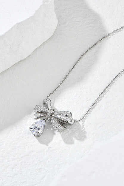 Teardrop Shape 925 Sterling Silver Zircon Pendant Necklace - Roe Creation