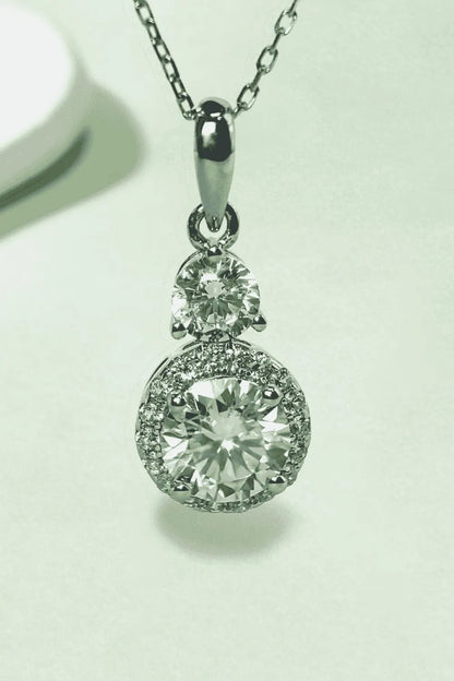 1 Carat Moissanite 925 Sterling Silver Pendant Necklace - Roe Creation