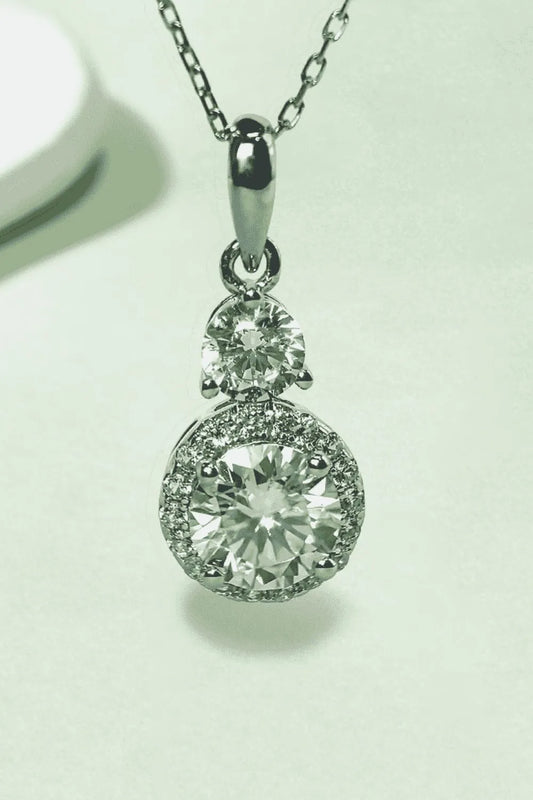 1 Carat Moissanite 925 Sterling Silver Pendant Necklace - Roe Creation