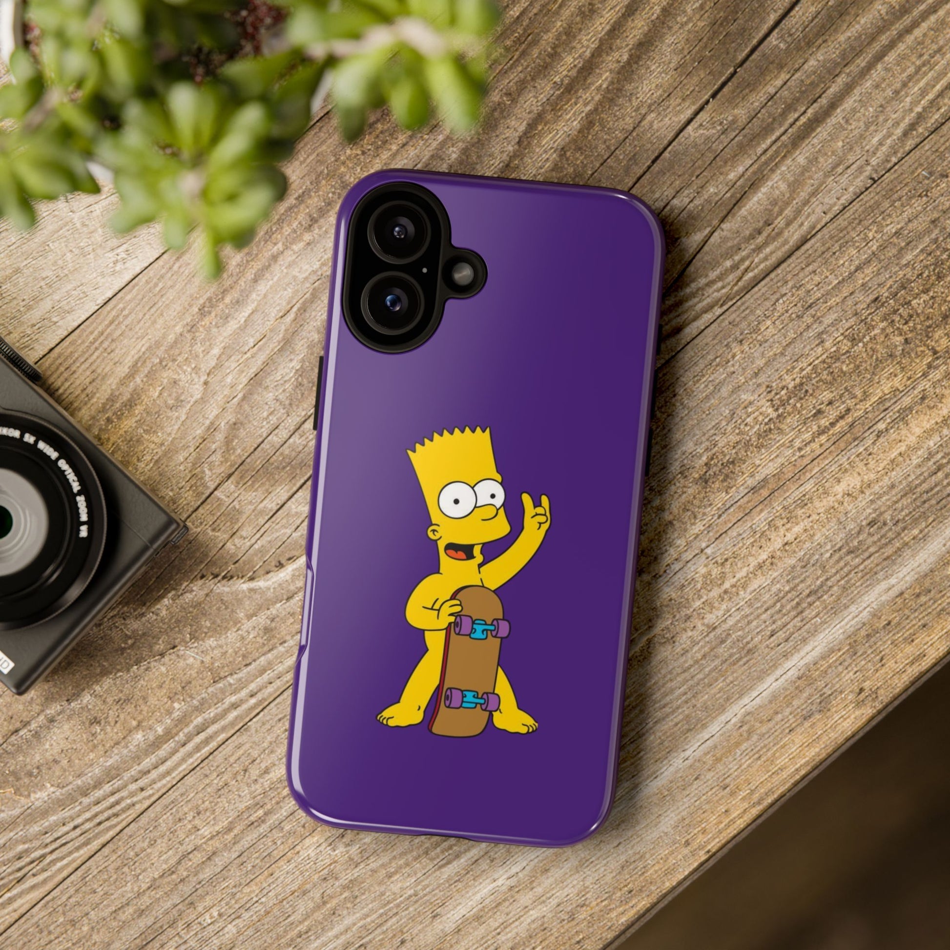 Fun Bart Simpson Skateboard Phone Case - Tough and Stylish - Roe Creation
