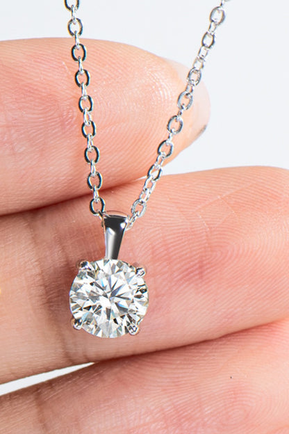 925 Sterling Silver 1 Carat Moissanite Chain-Link Necklace - Roe Creation