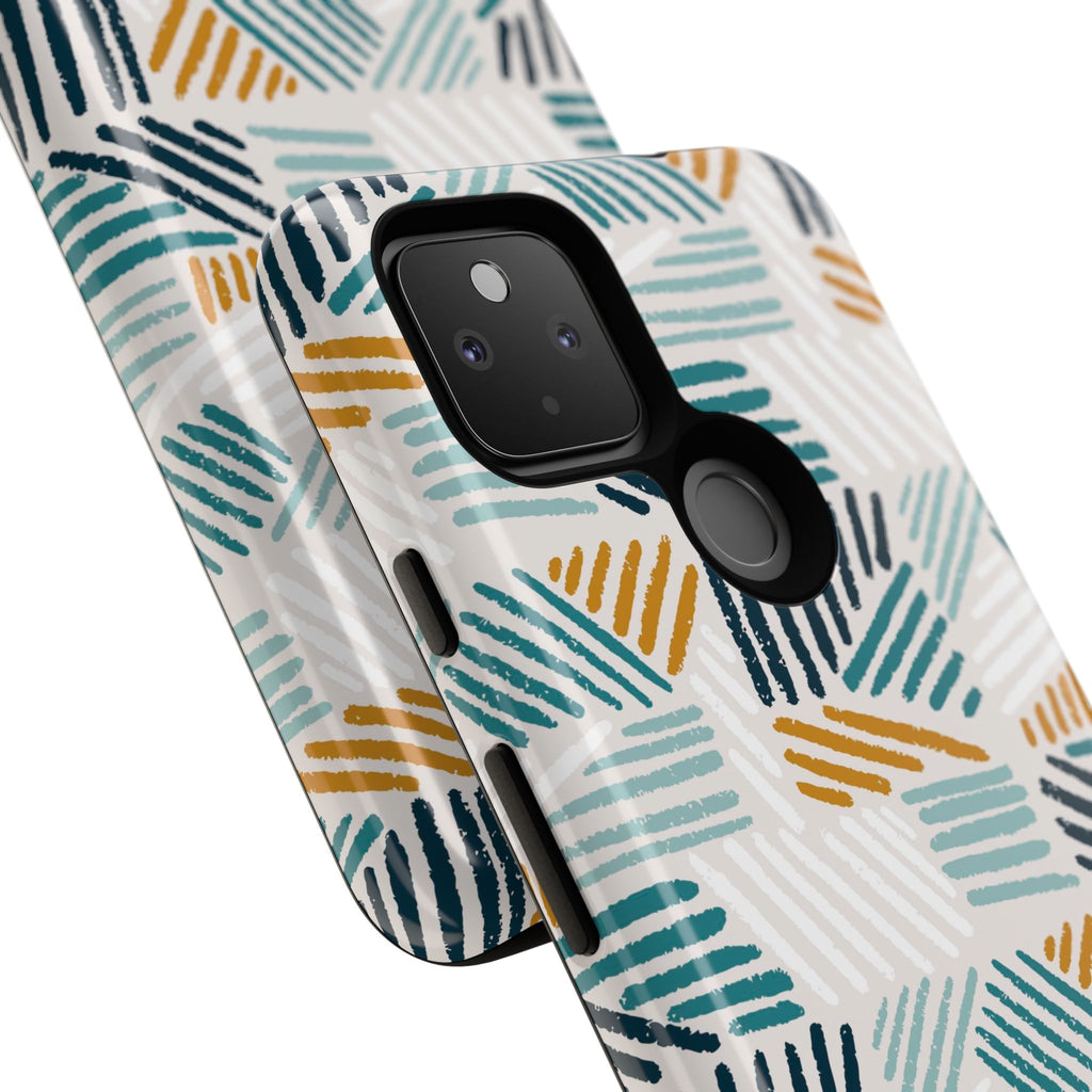 Stylish Tough Phone Case with Geometric Design - Roe Creation