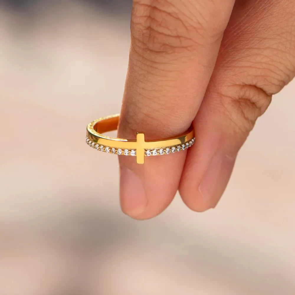 925 Sterling Silver Cross Ring - Roe Creation