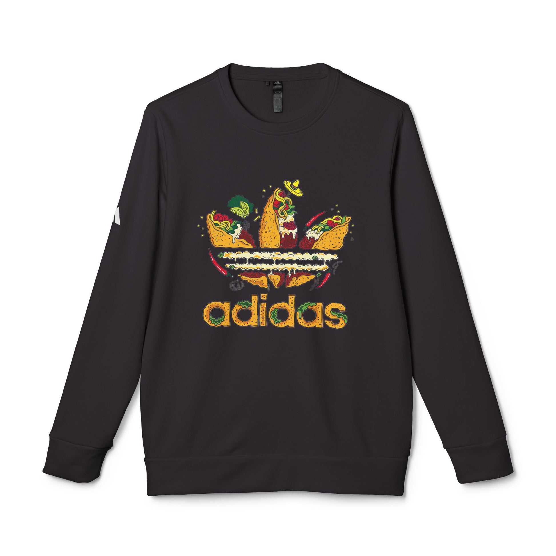 Original Adidas Funny Taco Lover Fleece Crewneck Sweatshirt, Cute Foodie Gift, Unisex Casual Wear, Perfect for Birthdays - Roe Creation
