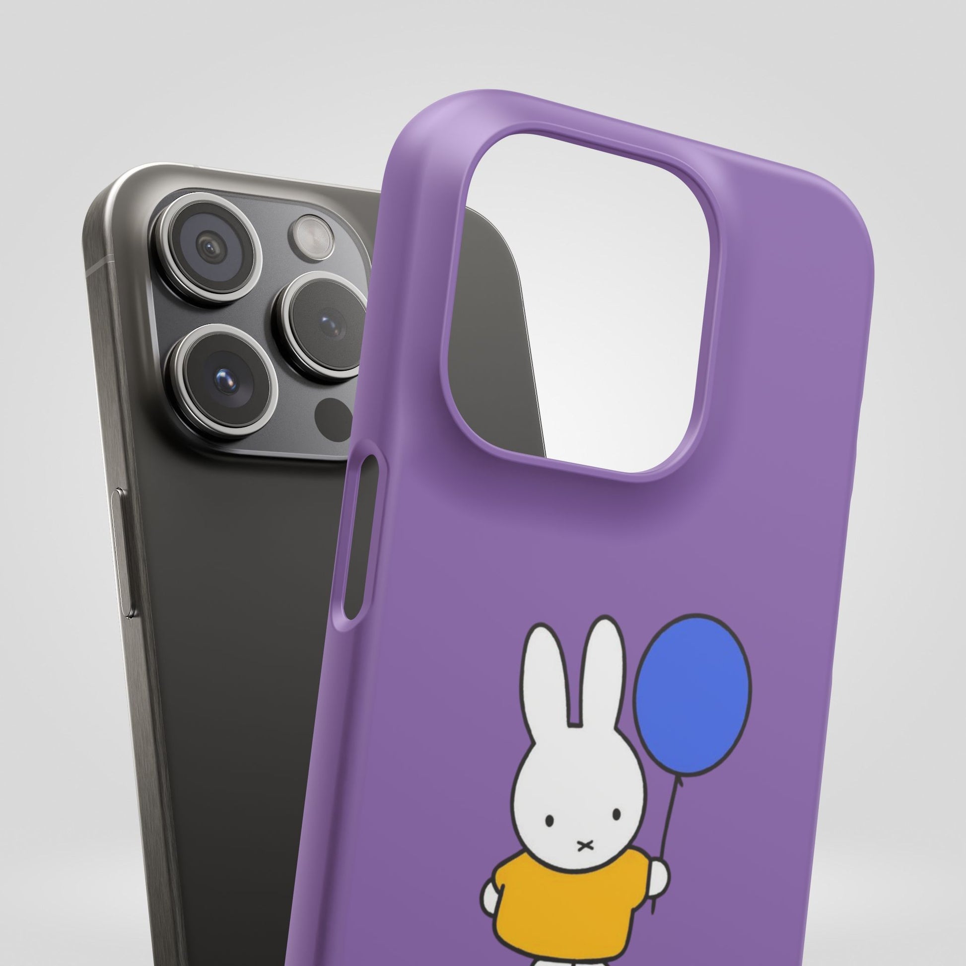 Miffy Phone Case, iPhone, Samsung Snap Case - Cartoon Fun Purple Phone Accessory for Kids and Adults - Roe Creation