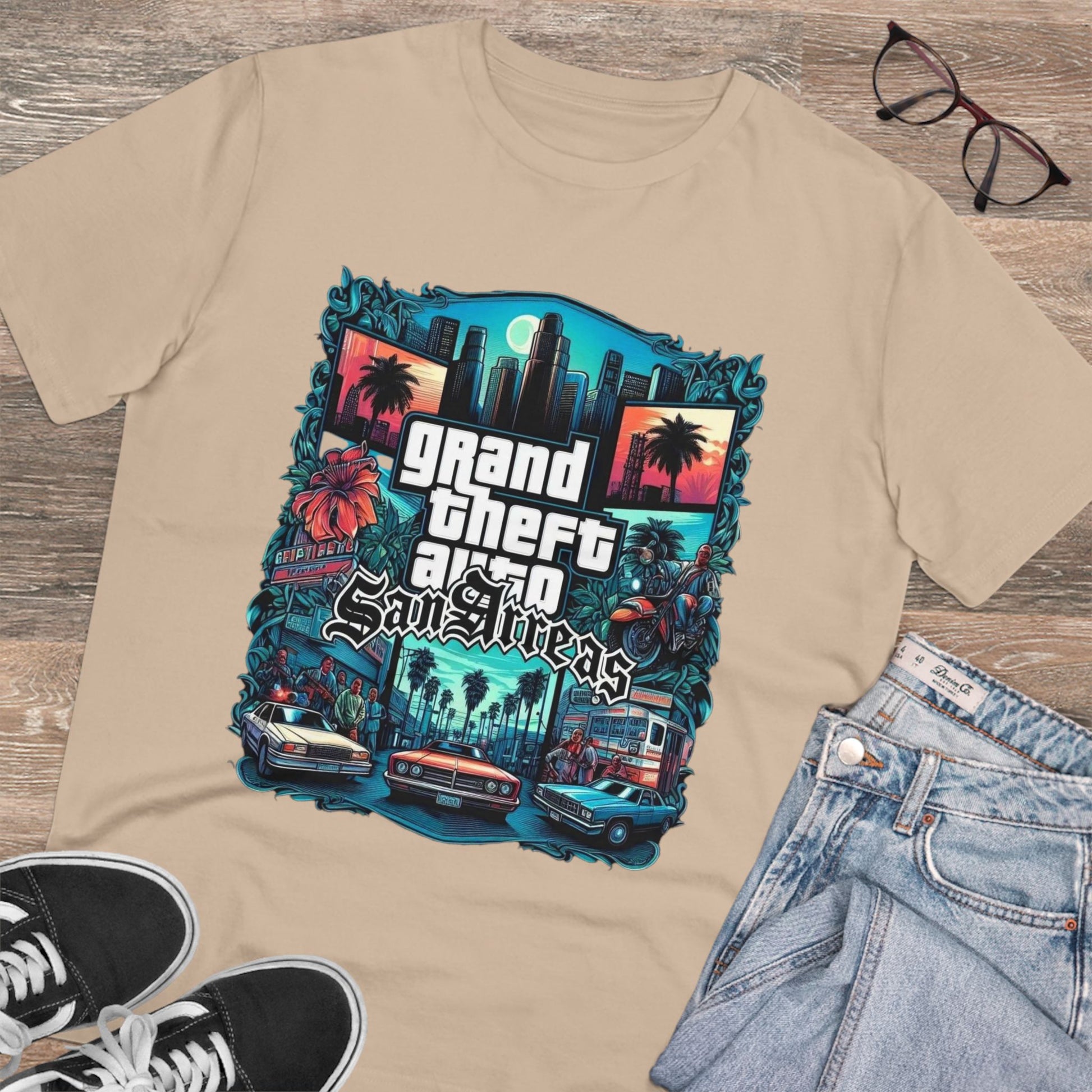 Retro GTA-Inspired Unisex T-Shirt, Gamer Gift, Casual Wear, Streetwear, Urban Style, Cool Graphic Tee - Roe Creation