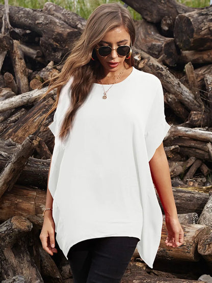Perfee Round Neck Short Sleeve T-Shirt - Roe Creation